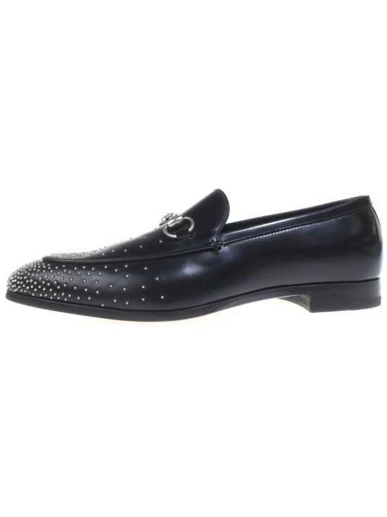 Gucci Horsebit Studded Loafers Black main image 4